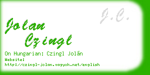 jolan czingl business card