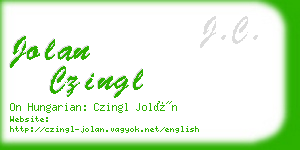 jolan czingl business card